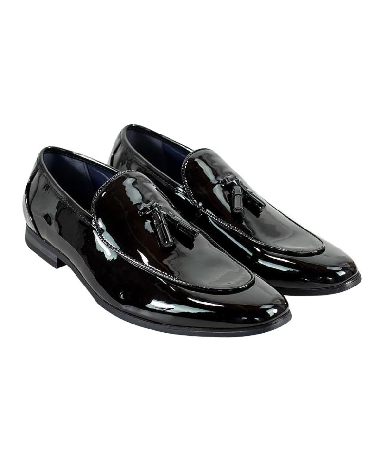 Hommes Chaussures de Smoking en Cuir Verni Noir - WALTER