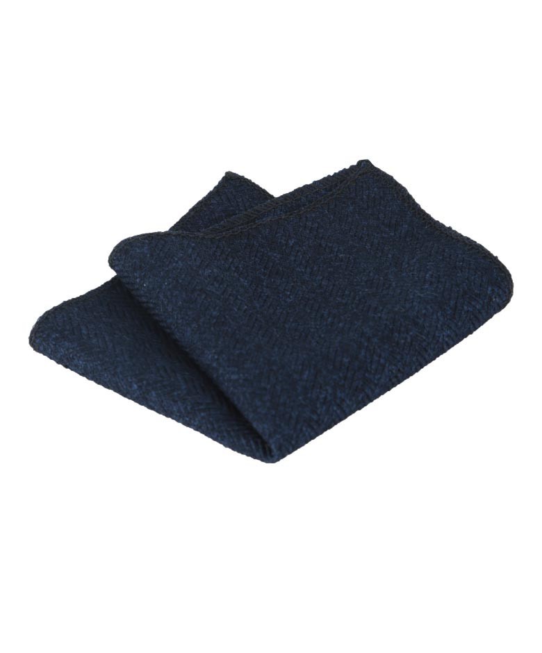 Herren- und Jungen-Hahnentritt-Tweed-Einstecktuch - Navy blau