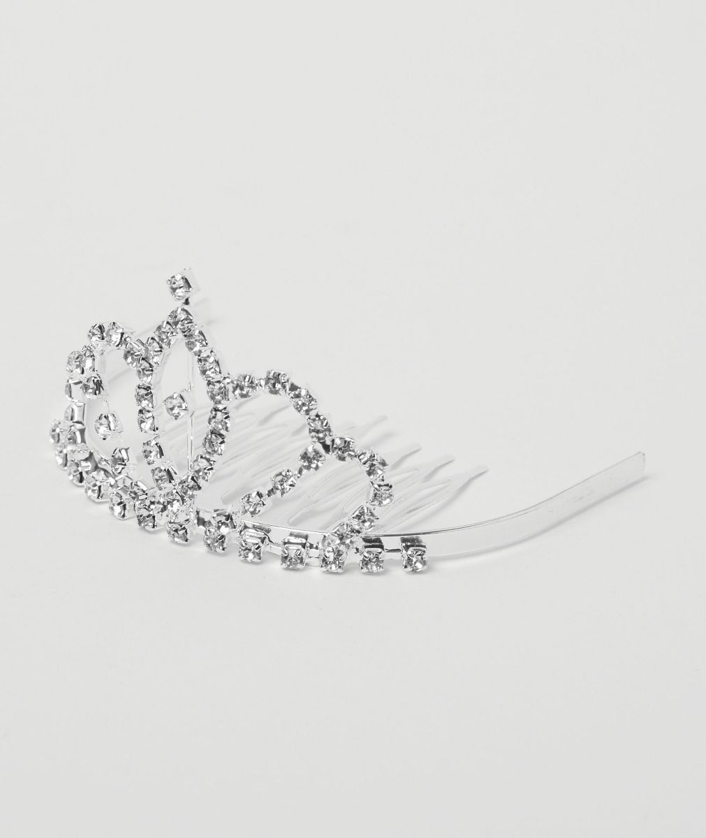 Girls Sparkling Silver Crystal Tiara Crown