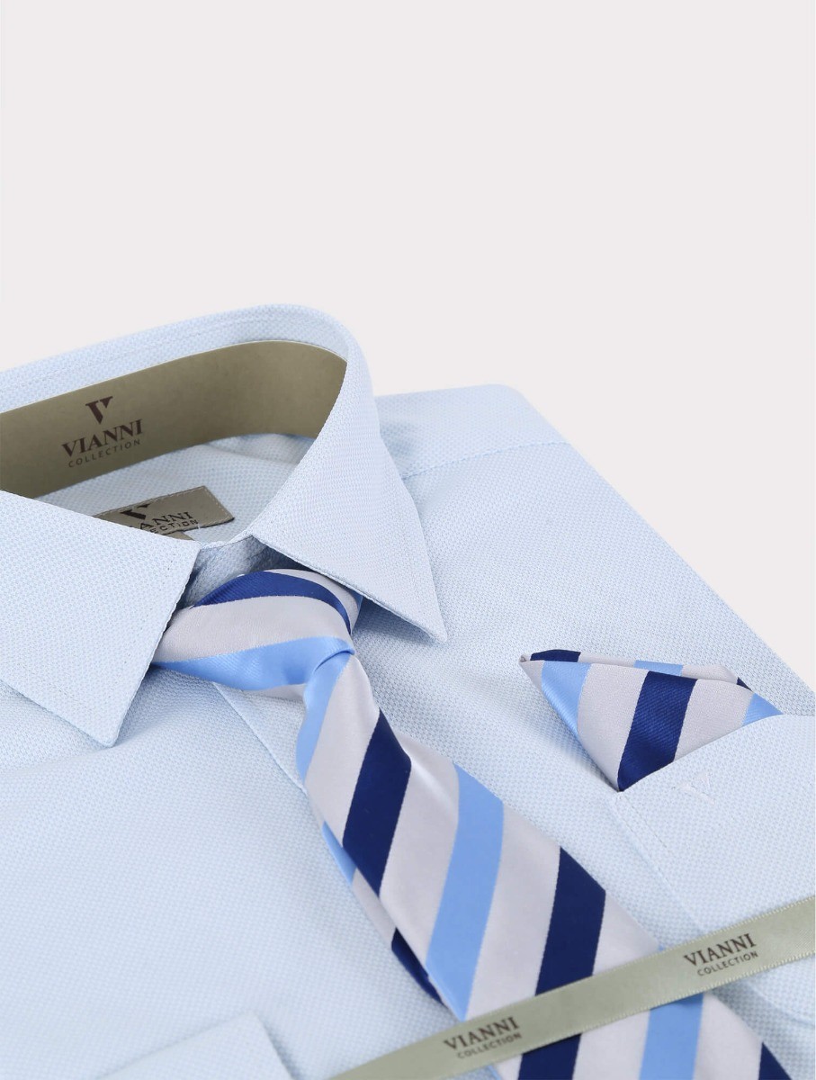 Baby Jungen Vianni Cotton Mischmisch - Hellblau gemusterte Krawatte