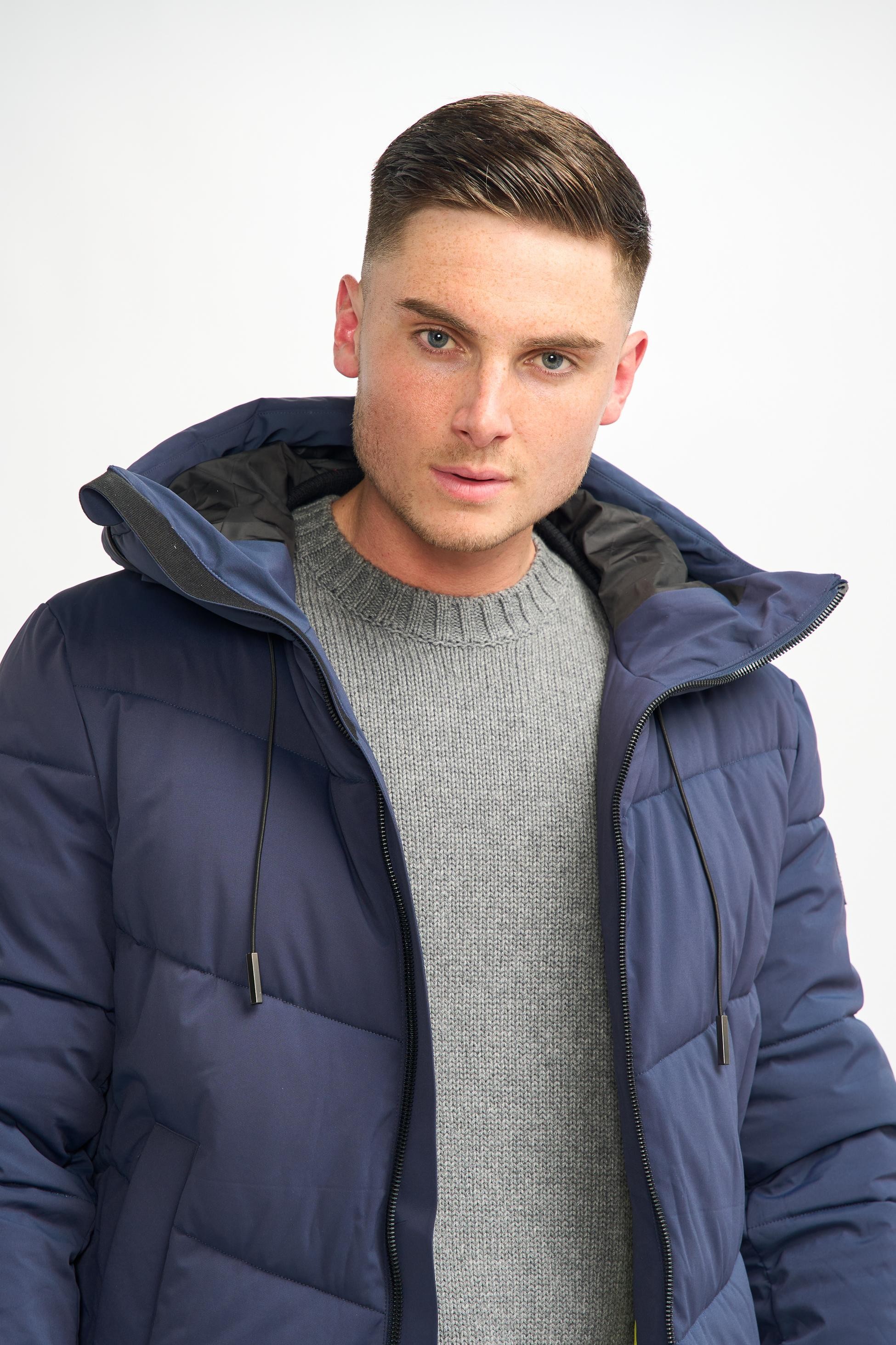 Herren gestepptes Pufferjacke Wintermantel - FABINI - Navy blau