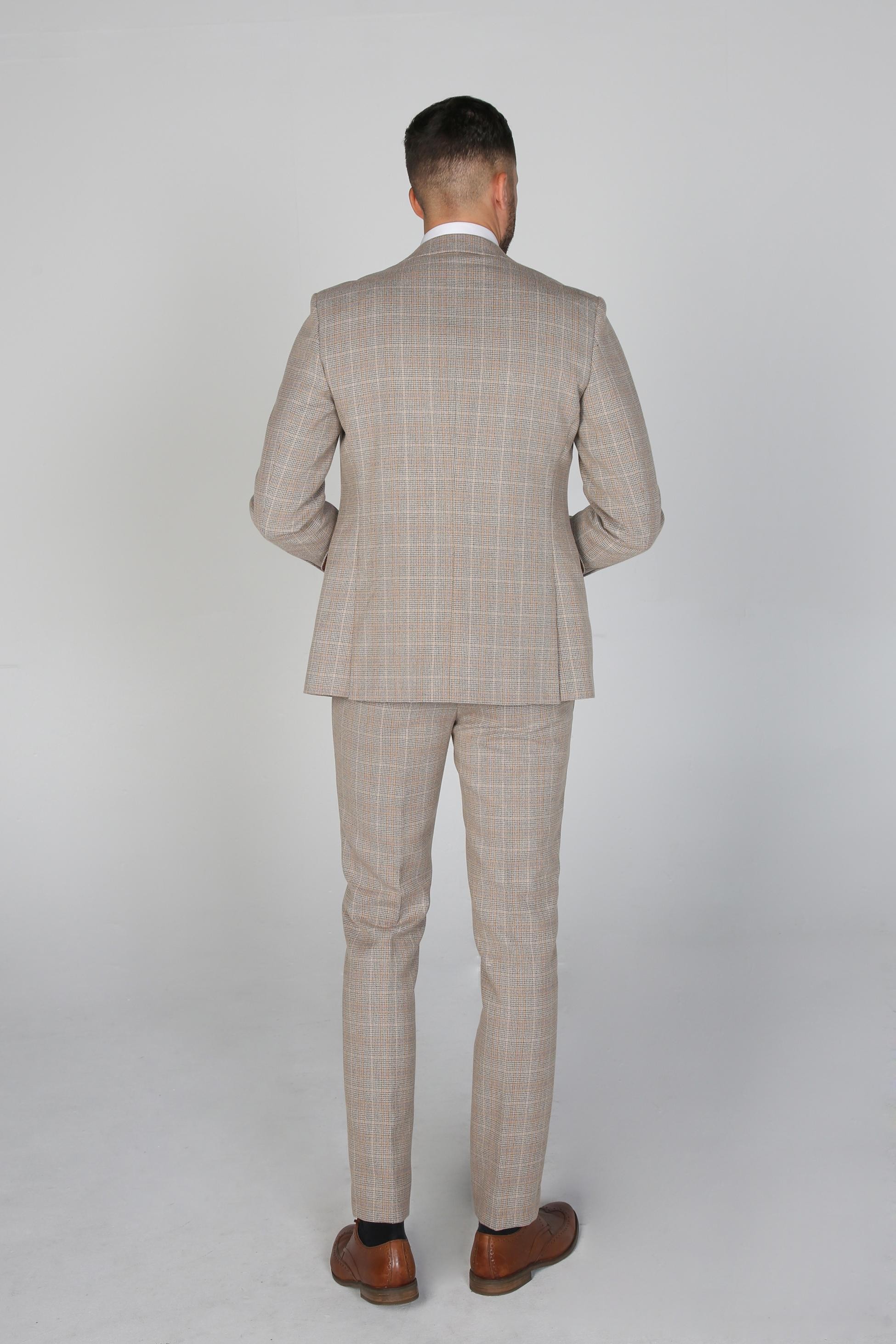 Herren Holland Beige Tweed Check Anzugjacke, Formeller Blazer für alle Anlässe