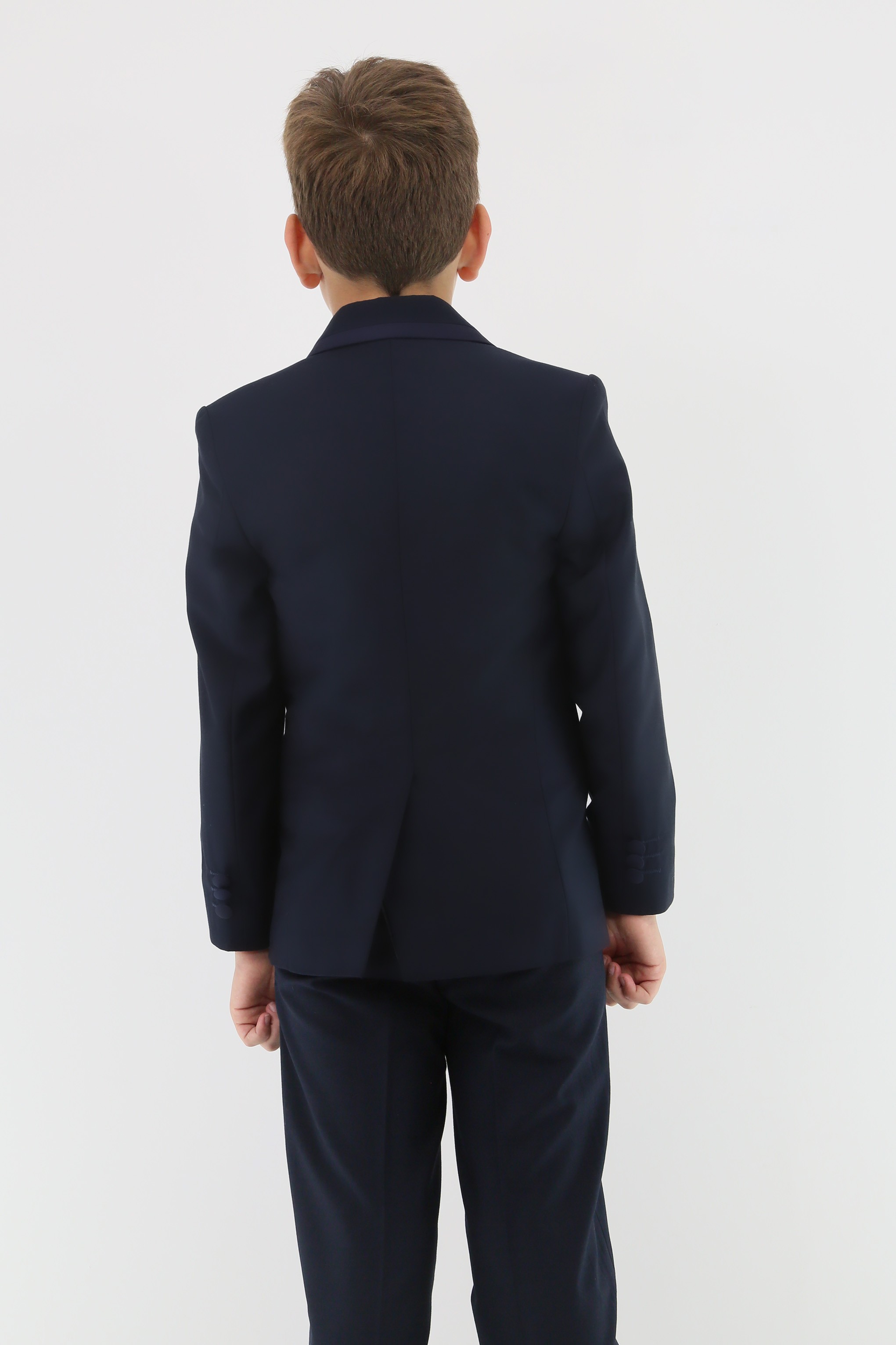 Jungen Slim Fit Smoking-Abendanzug mit Paspelierung - Navy blau