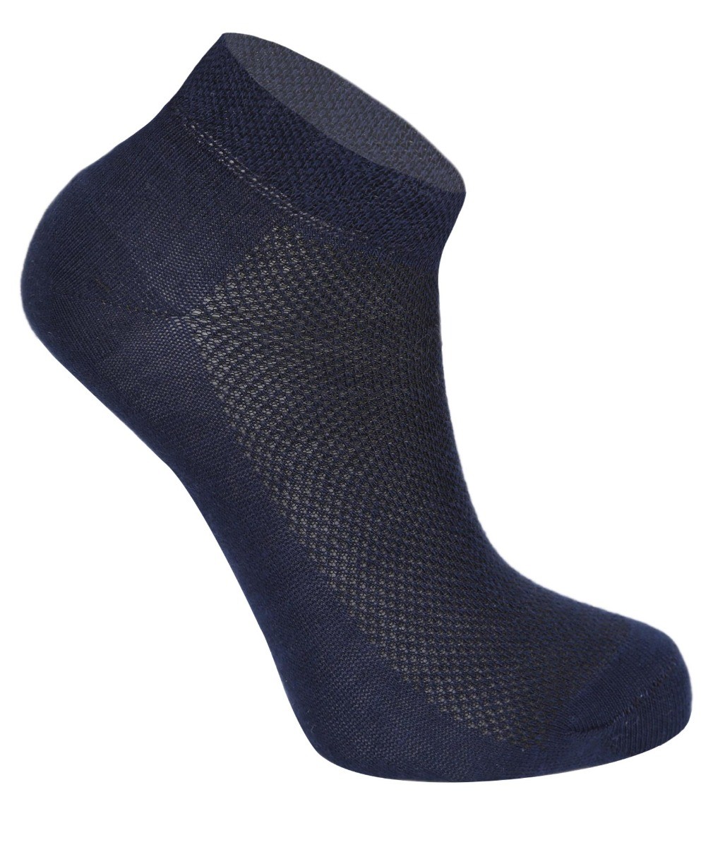 Chaussettes de cheville en coton extensible unisexe, pour garçons & filles - Bleu marine