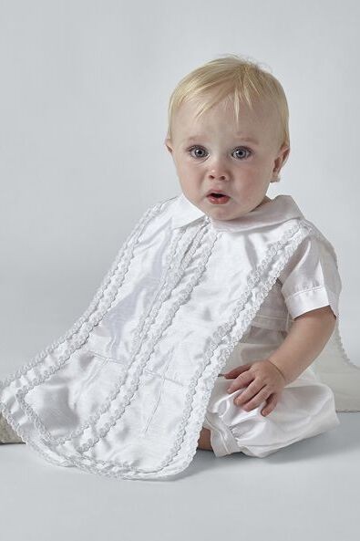 Baby Boys Christening White Romper Set - THEO