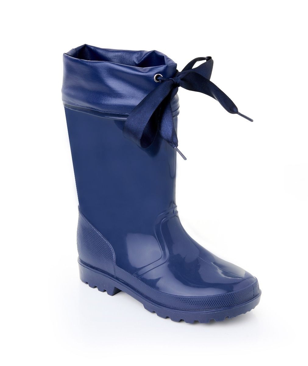 Mädchen-Gummistiefel mit Schleife, Wasserdichte Stiefel - DALLAS - Navy blau