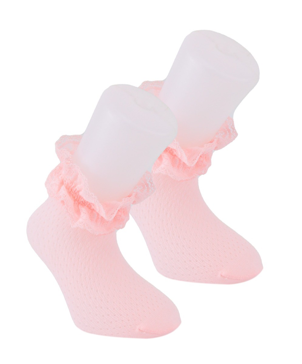 Mädchen Socken mit Rüschen - Rosa