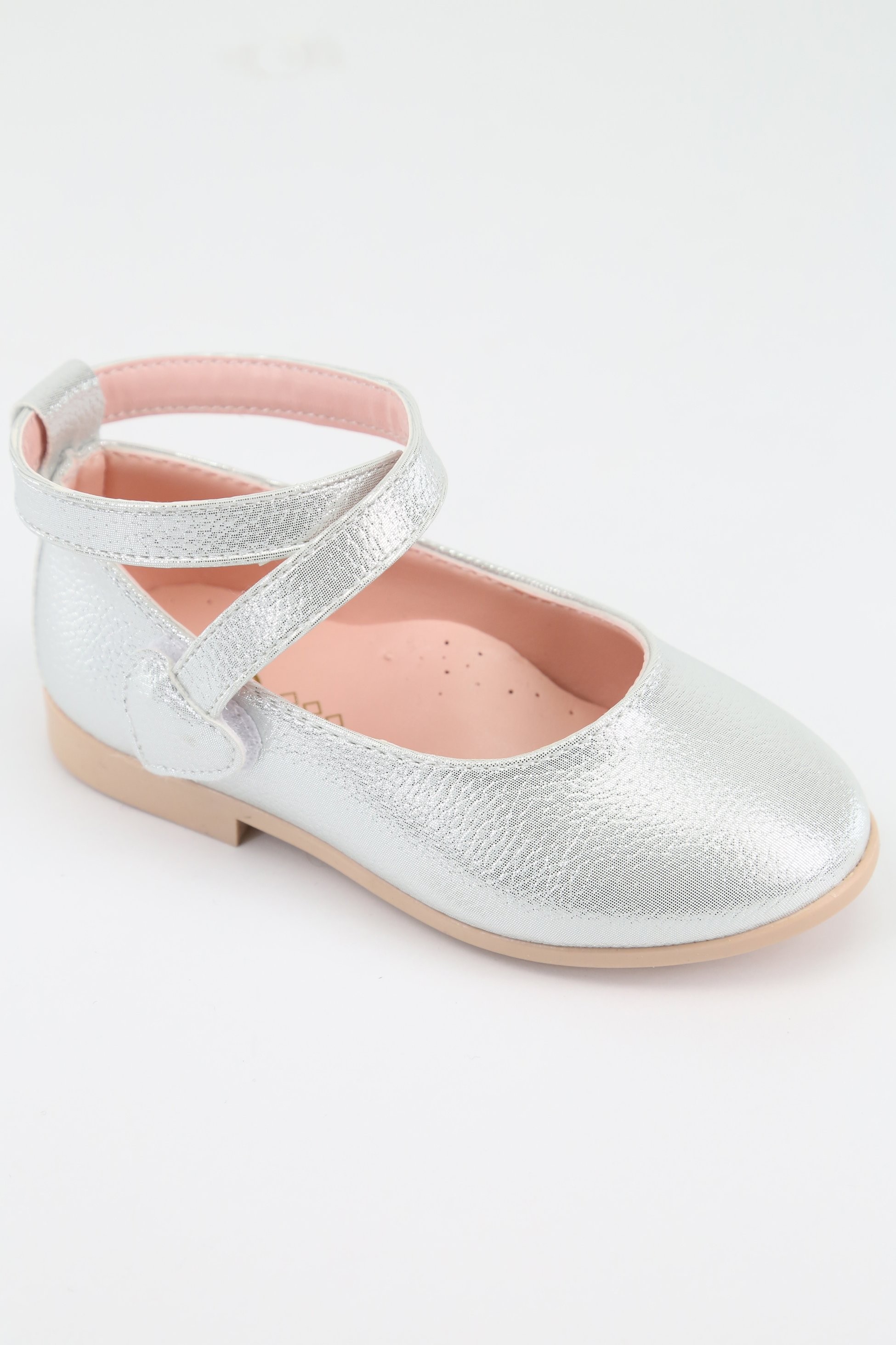 Girls' Shiny Mary Jane Flat Shoes with Criss Cross Strap