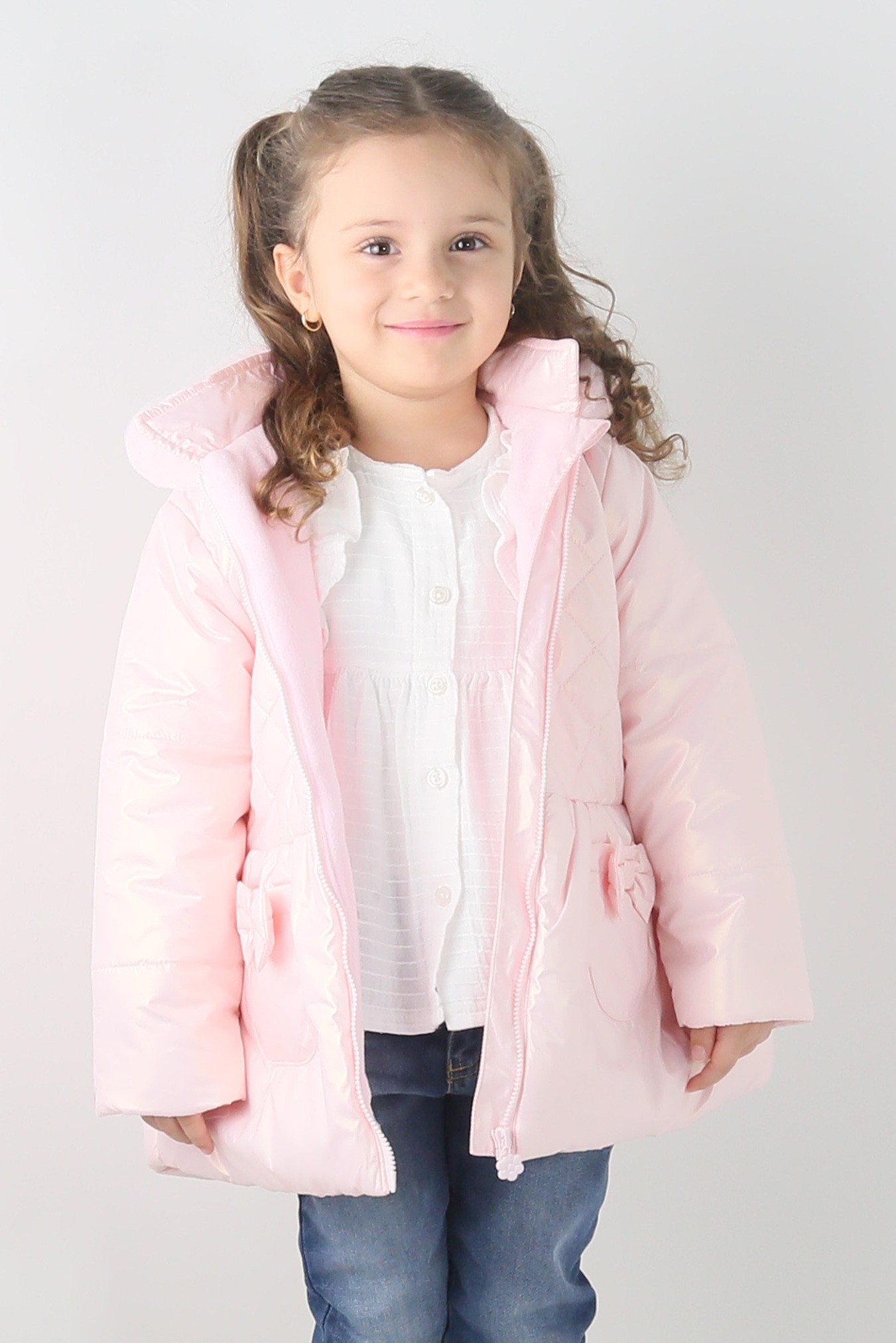 Baby- & Mädchen-Steppjacke mit Kapuze - SASHA - Rosa