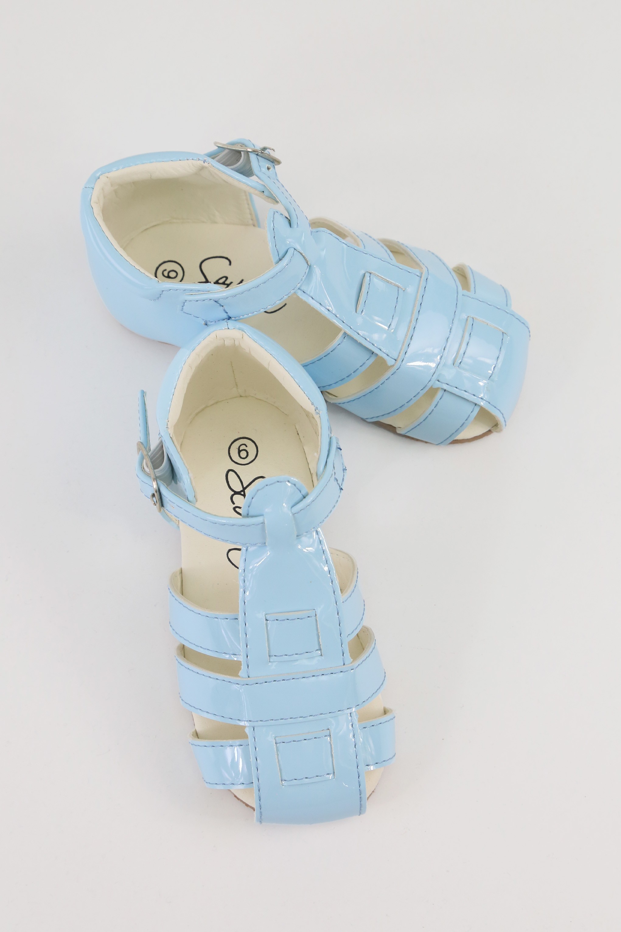 Unisex Kinder Lackleder Sandalen - RALPH - Blau