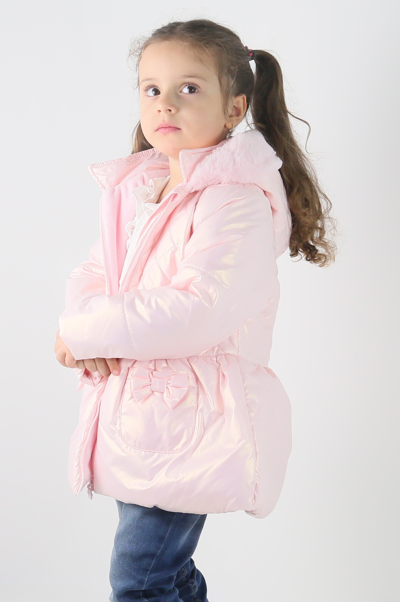 Baby- & Mädchen-Steppjacke mit Kapuze - SASHA - Rosa