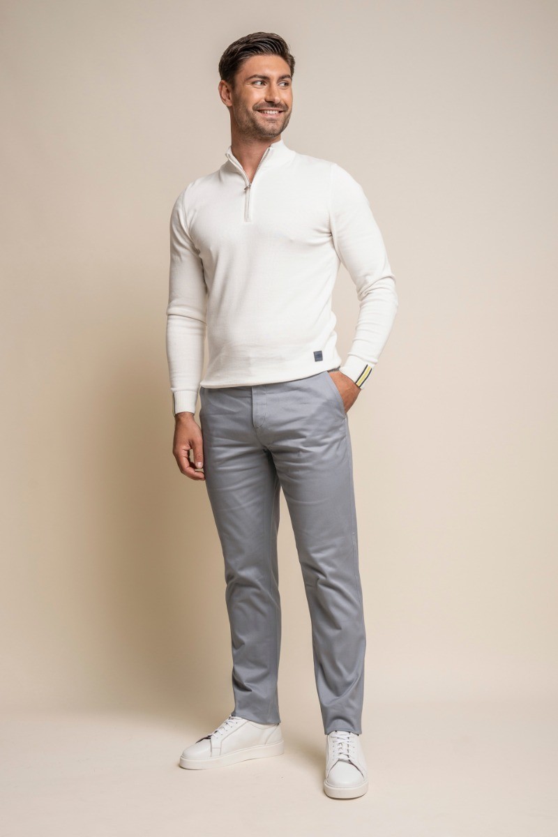 Herren Baumwoll-Chinohosen - DAKOTA - Arctic Grey