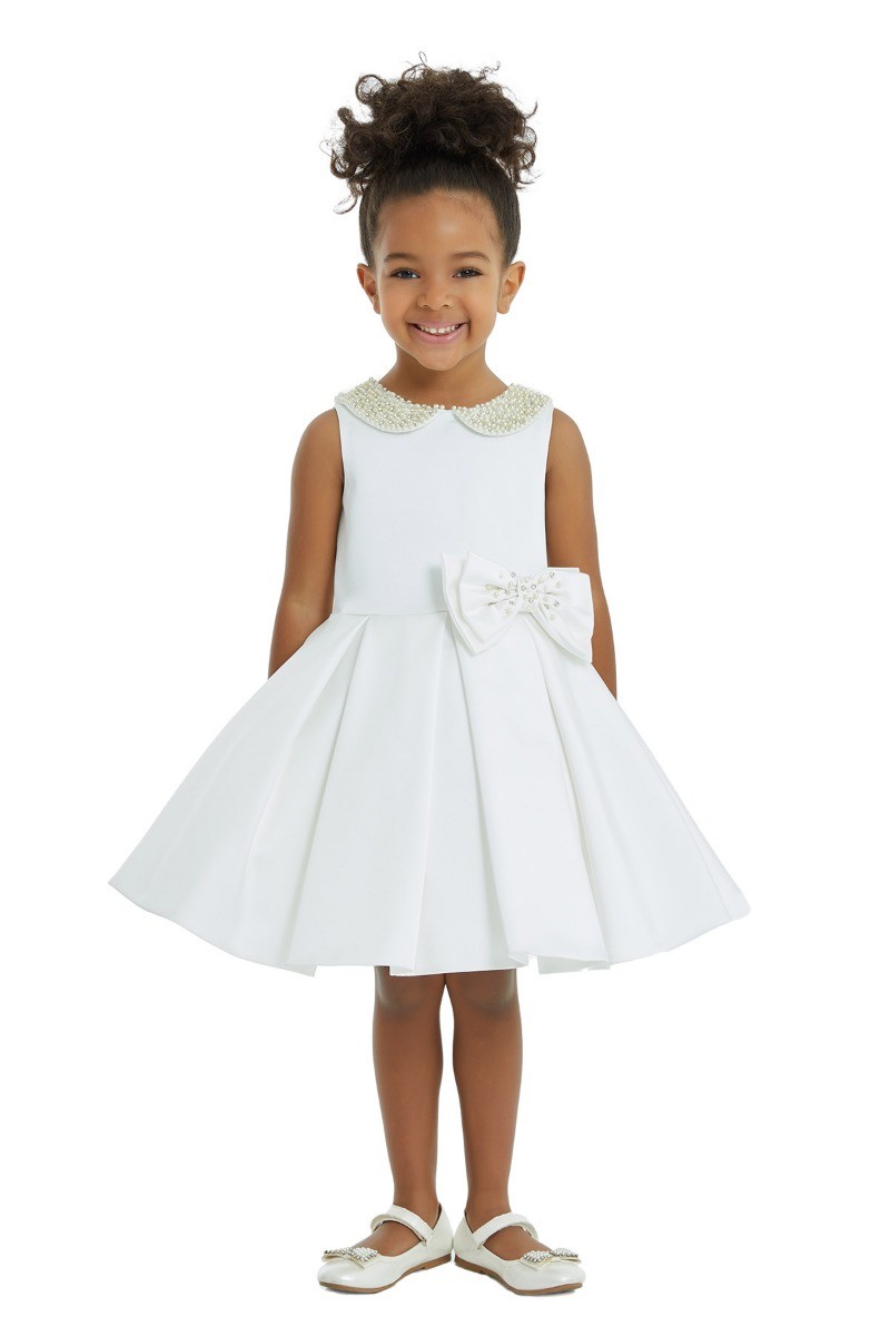 Flower Girls Sleeveless Midi Peter Pan Collar Dress | SIRRI