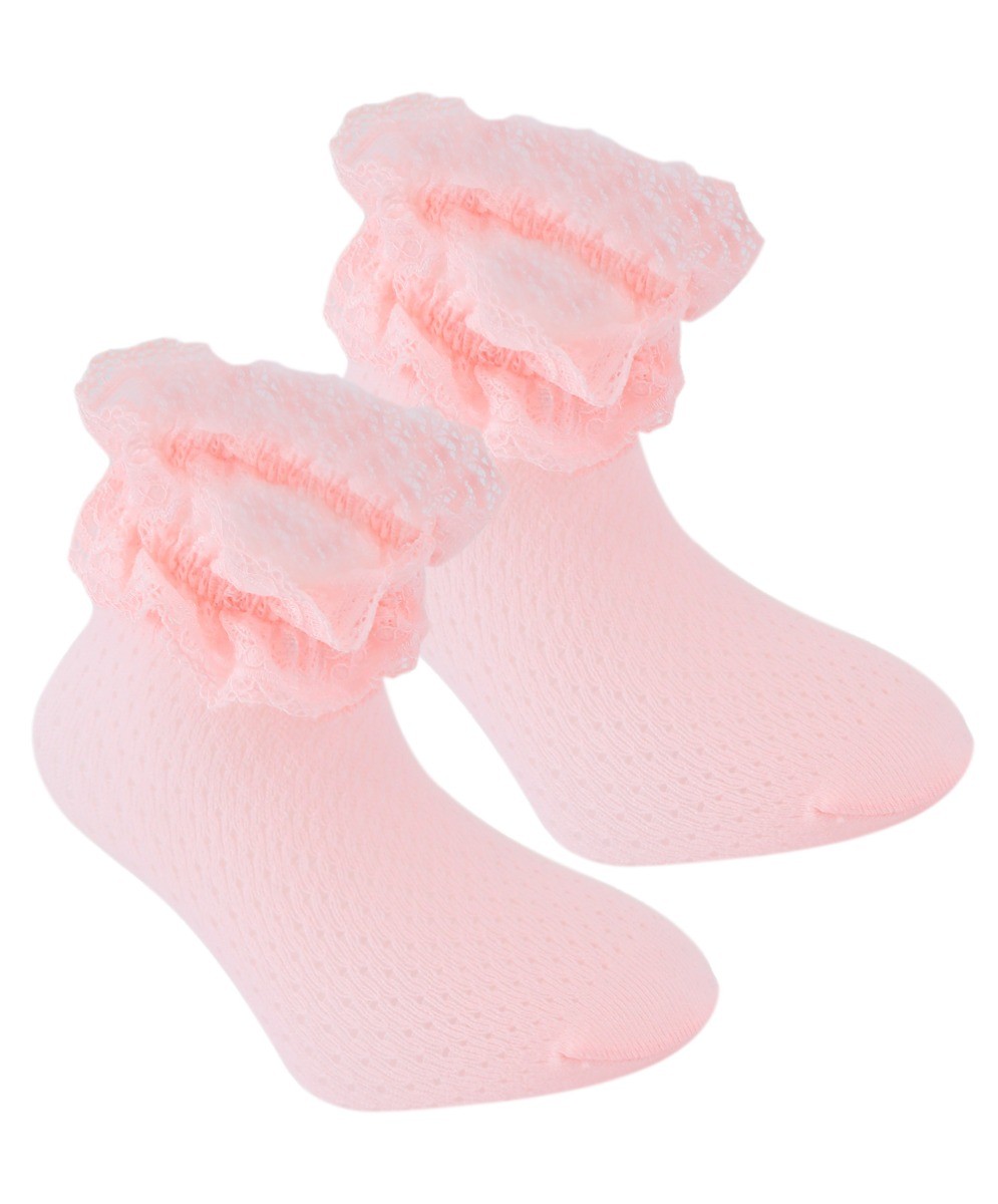 Mädchen Socken mit Rüschen - Rosa