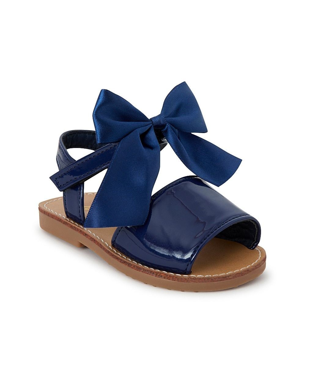 Girls Velcro Patent Bow Sandals – MARTINA