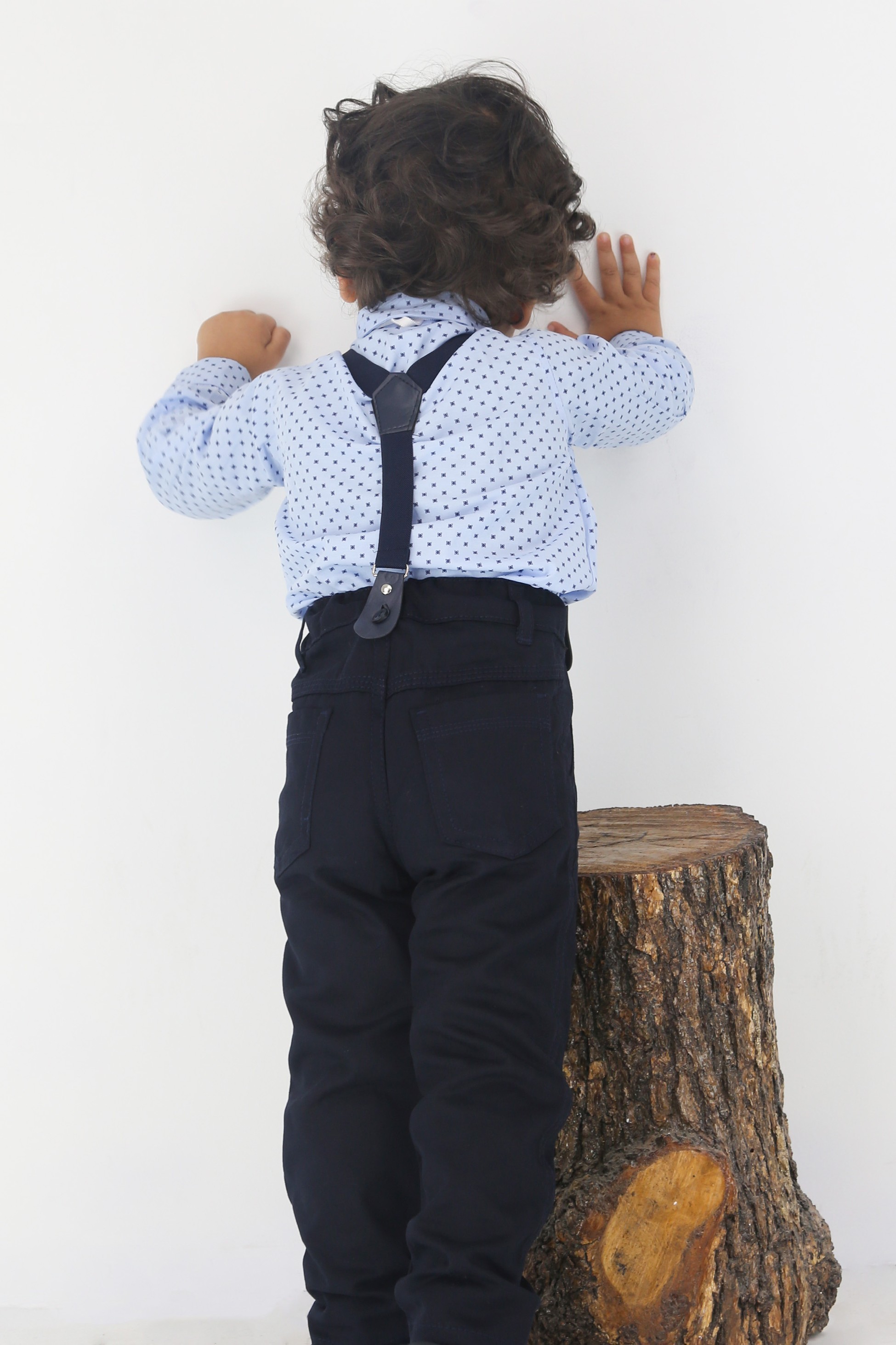 Baby & Jungen Gentleman-Outfit - 4-teiliges Hosenträger-Set - KELEBEK - Light Blue - Navy