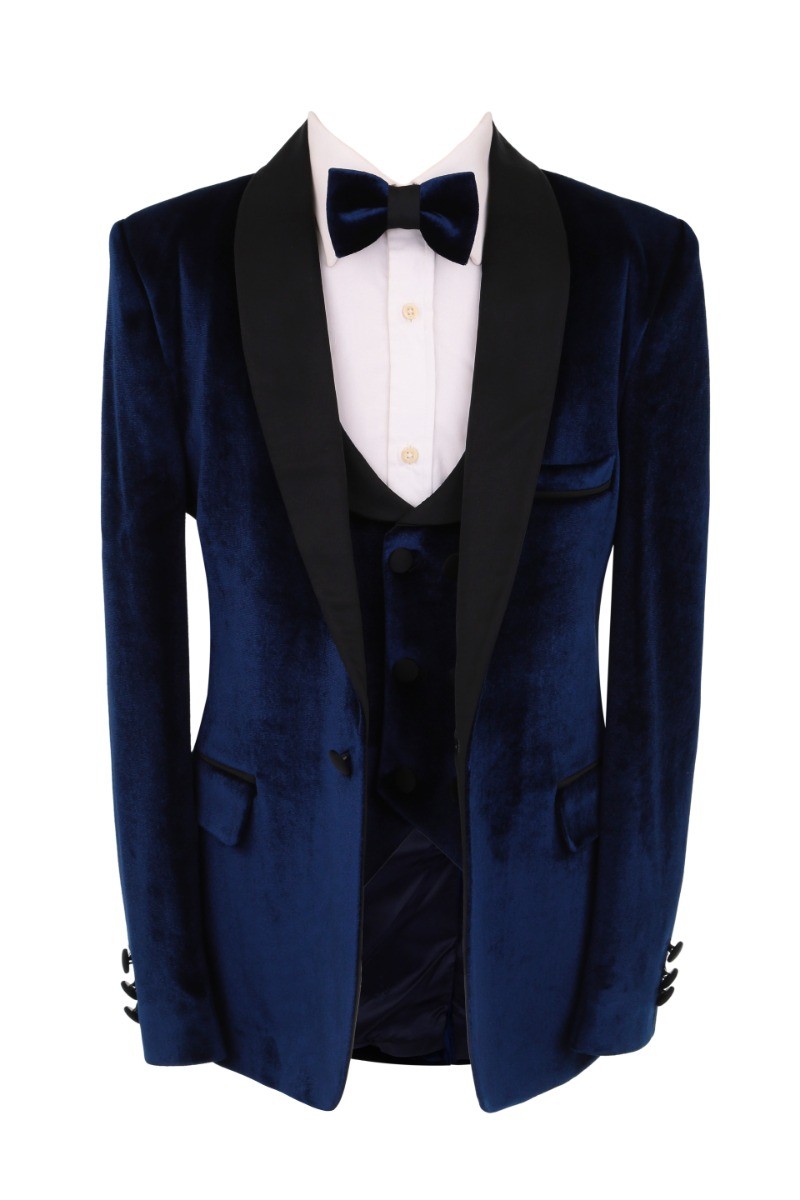 Boys Velvet Tuxedo 5 Piece Dinner Suit