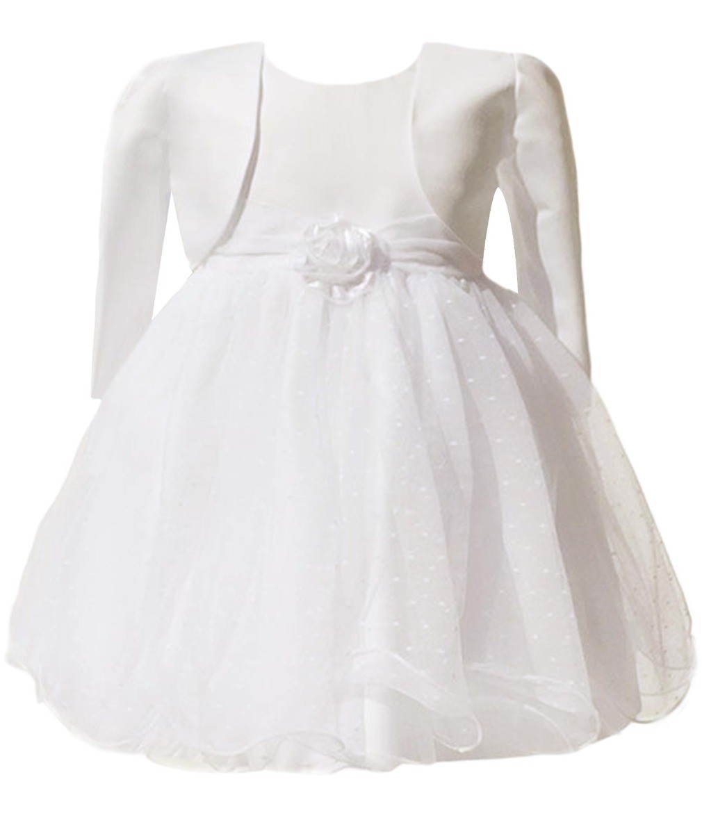 Baby Girls Wedding Cristening Bolero Dress - Ivory