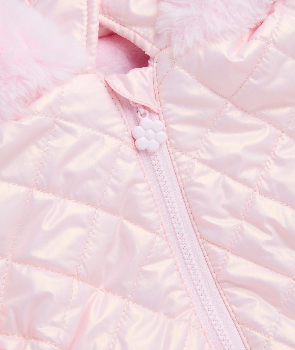 Baby- & Mädchen-Steppjacke mit Kapuze - SASHA - Rosa