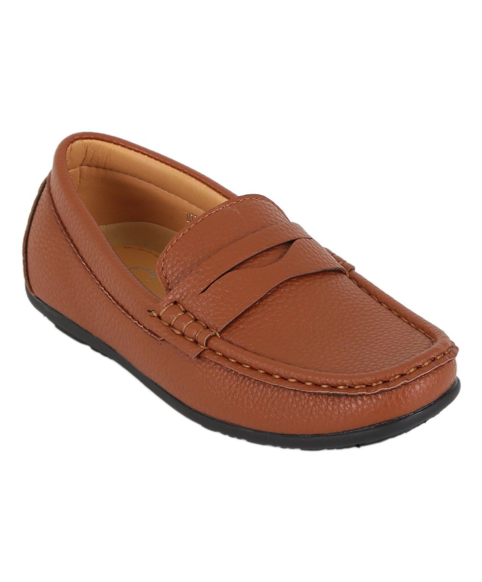 Boys Leather Penny Loafer - HUGO - Tan Brown