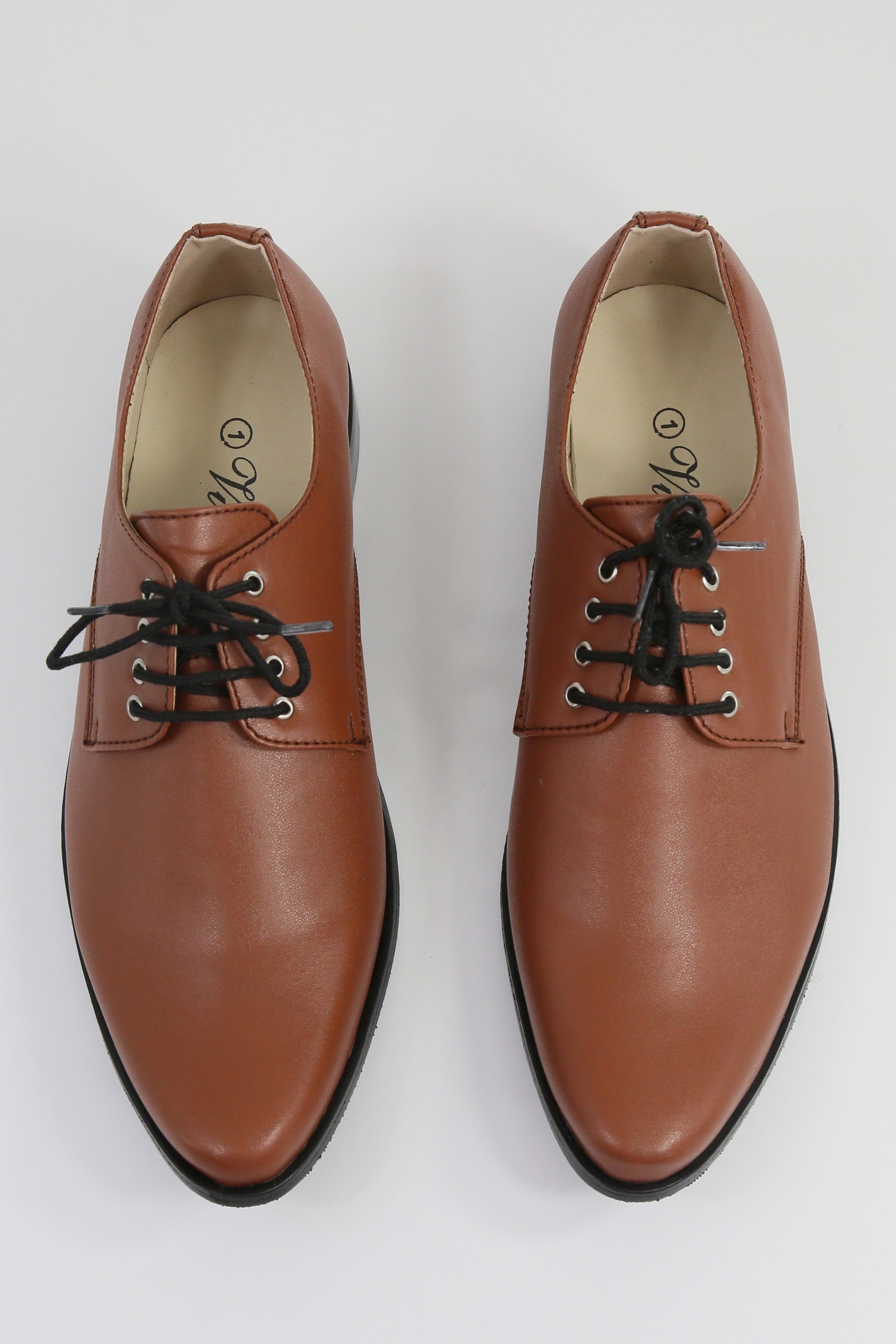 Chaussures Derby en Cuir Mat pour Garçons - GEORGE - Brun