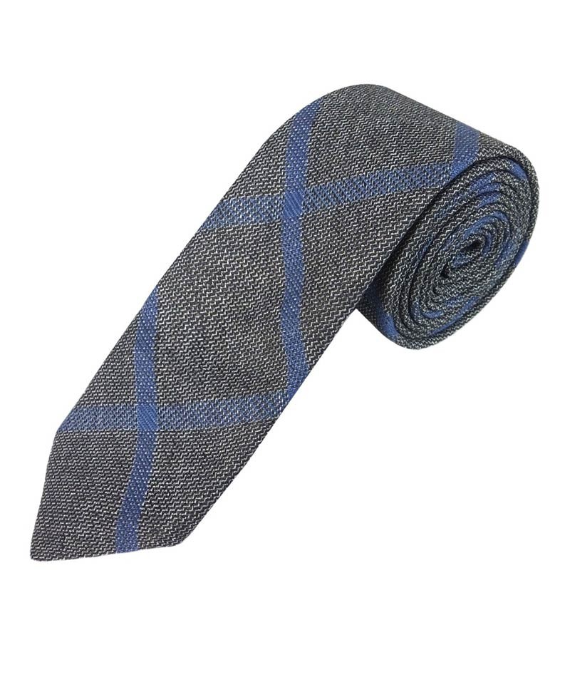 Jungen Slim Check Tweed Krawatte und Taschentuch Set