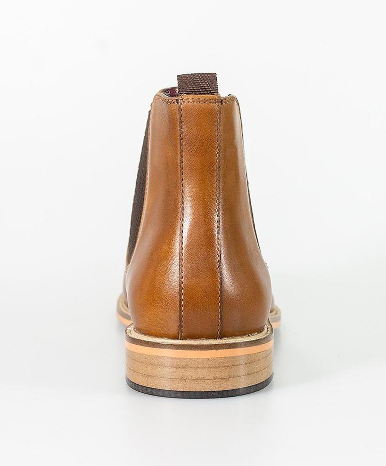 Men's Pull on Leather Chelsea Boots - WATSON Tan