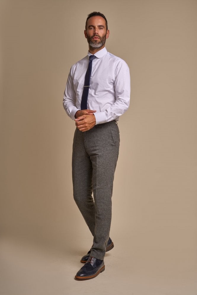 Herren Fischgräten-Tweed Slim-Fit Hosen - MARTEZ