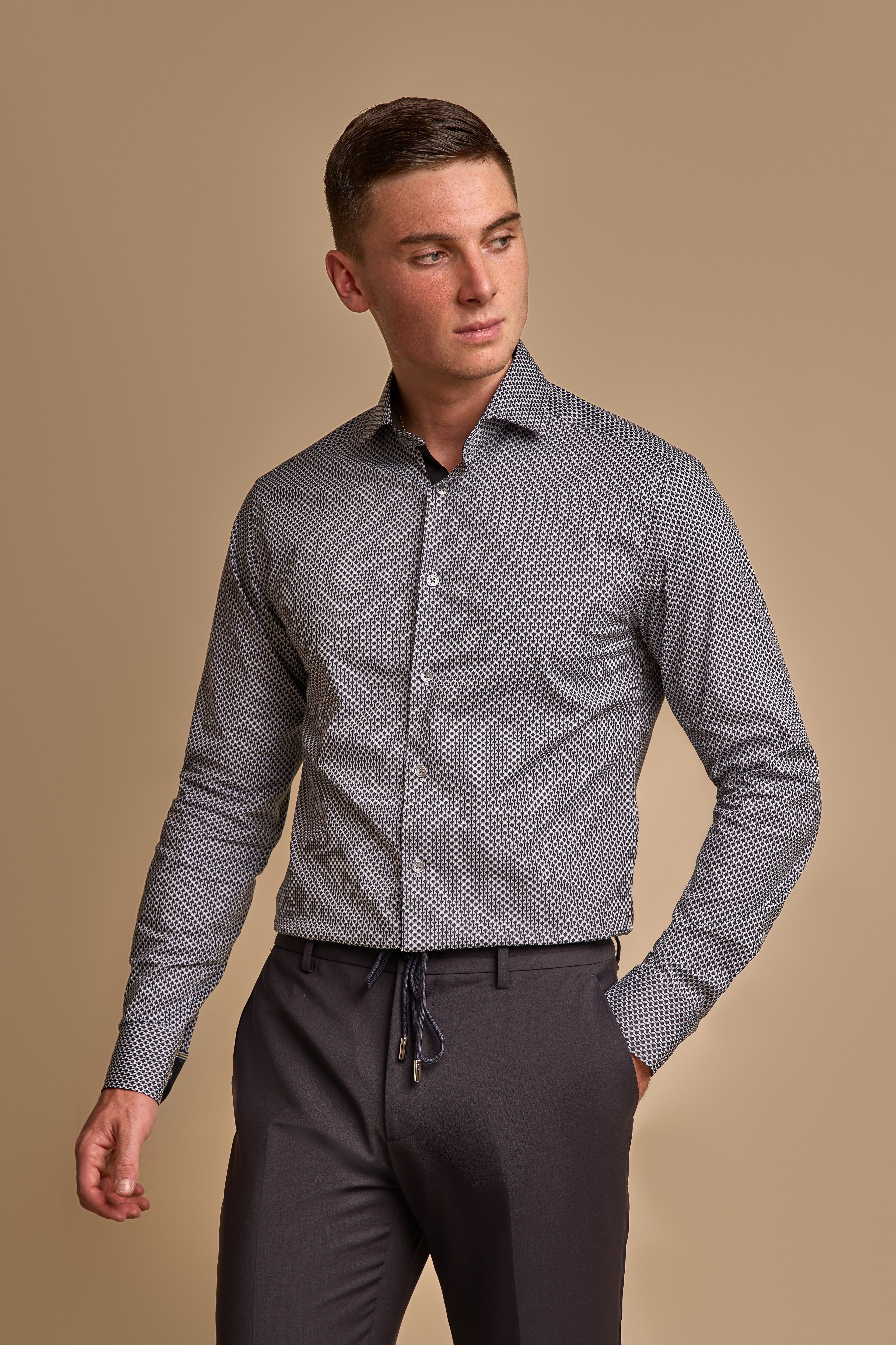 Men's Slim Fit Long Sleeve Cotton Shirt - ELDON
