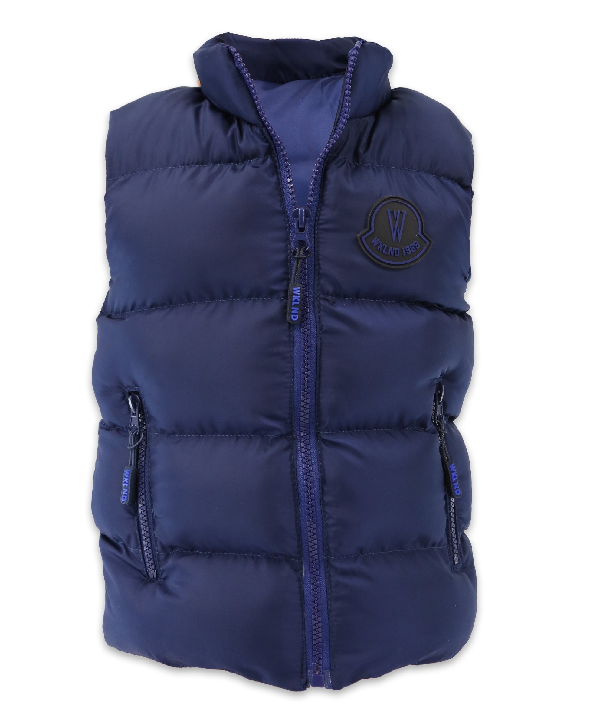 Boys Puffer Vest, Kids Padded Sleeveless Winter Outerwear - Navy Blue