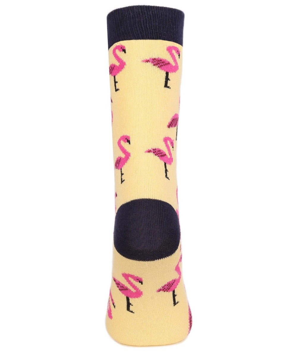 Unisex Kinder Flamingo Socken - Neuheit - Gelb - Pink Navy Blau