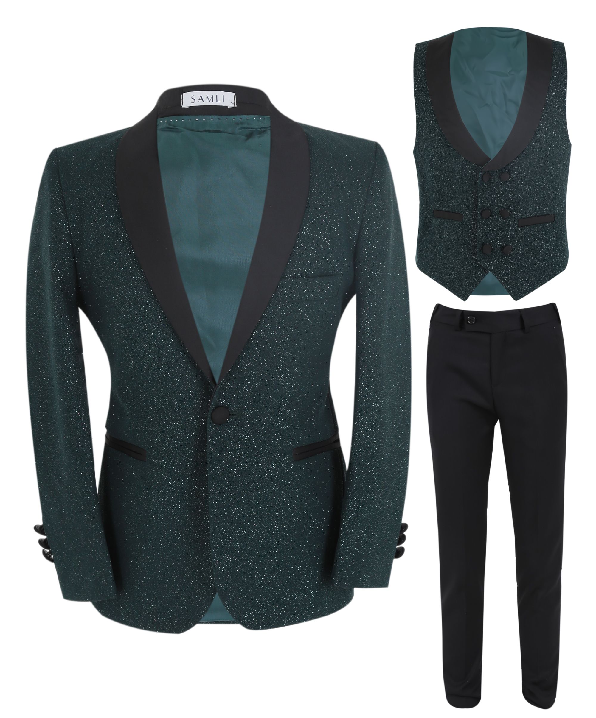 Boys Slim Fit Shimmer Tuxedo Suit