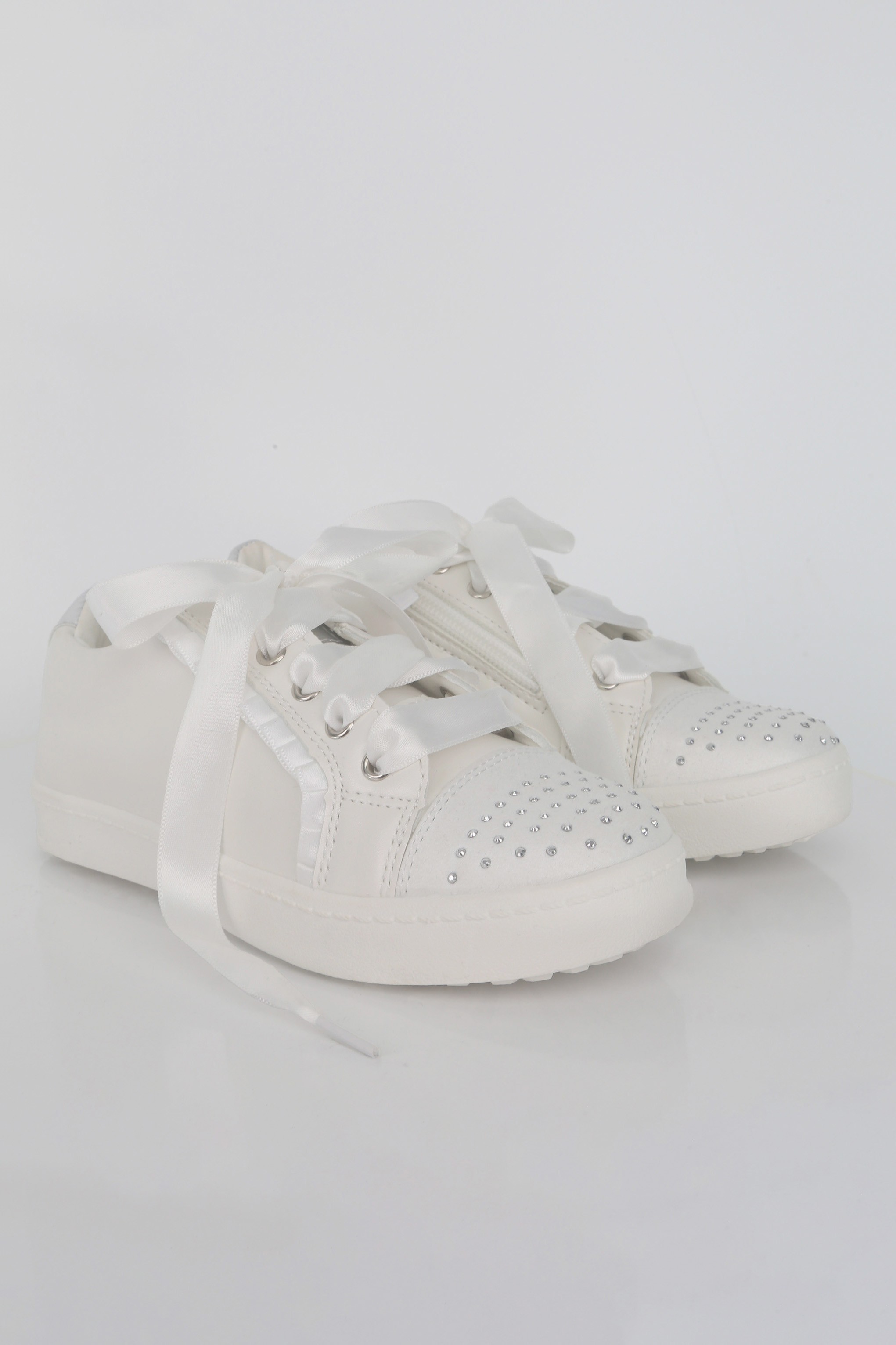 Girls White Sneakers with Rhinestones – CERRI