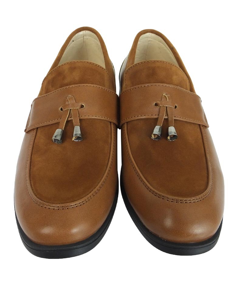 Boys Leather & Suede Tassel Loafers