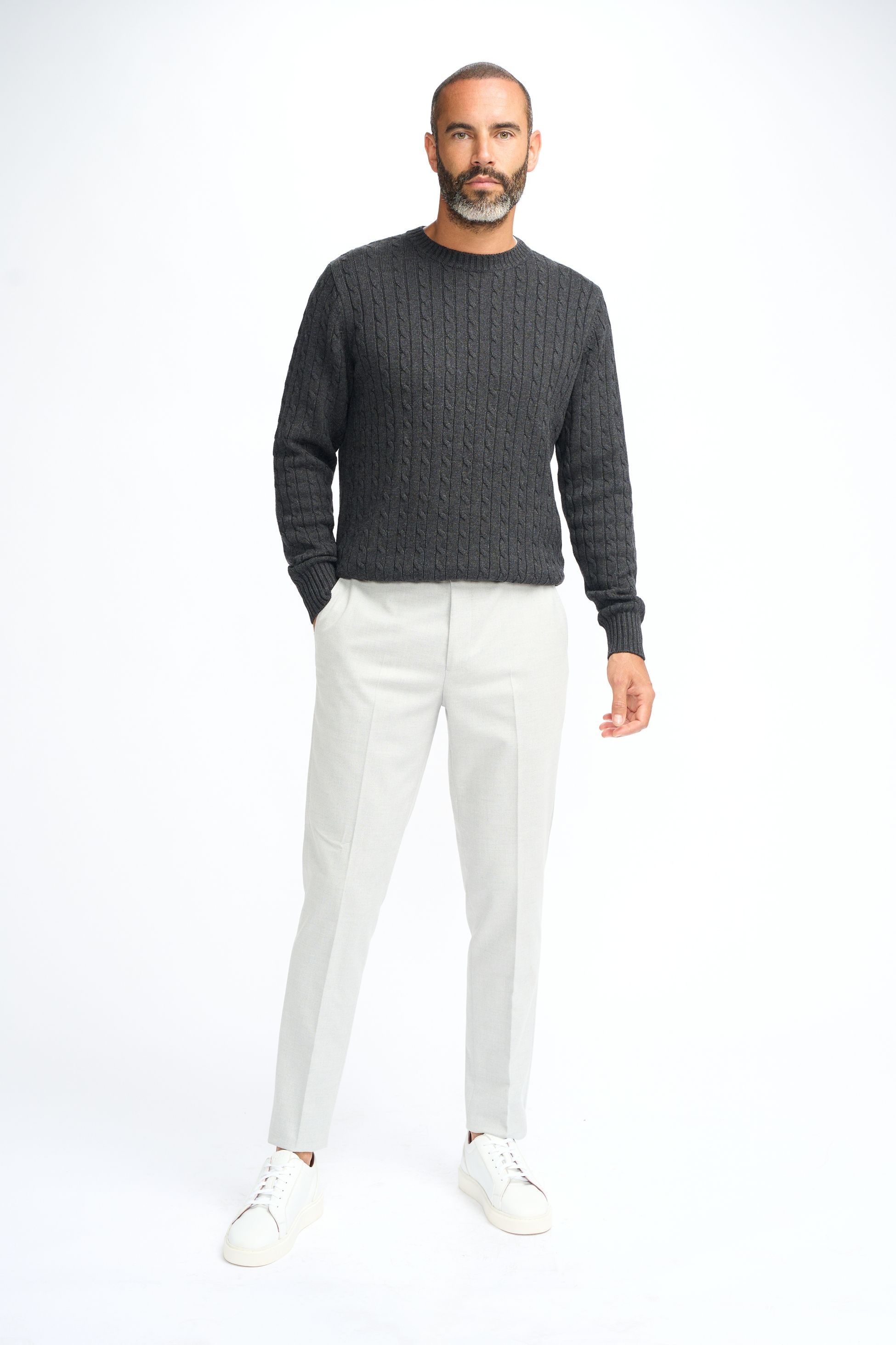 Men’s Wool Cable Knit Pullover Jumper - Foston