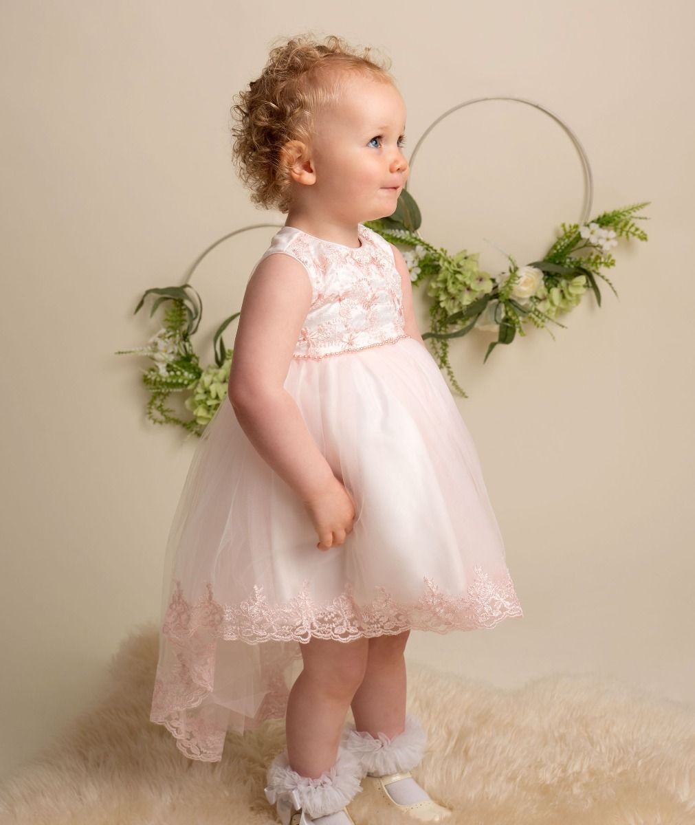 Robe en dentelle avec jupe asymétrique pour bébé et fille - KHLOE