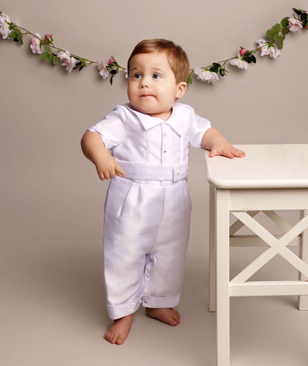 Baby Boys Christening Romper with Hat - OSCAR