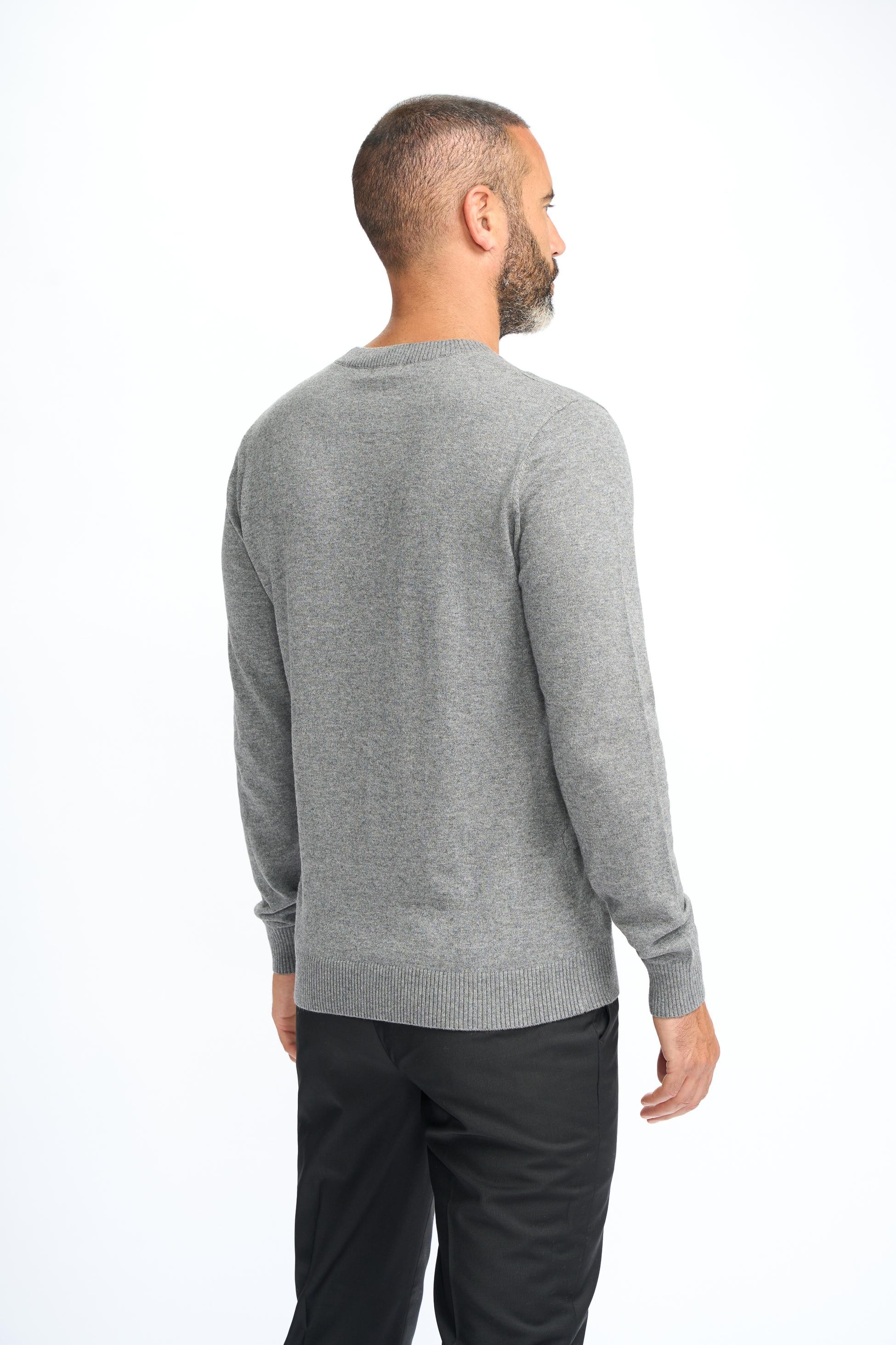 Herren Wollmischung Strickpullover - Connall - Grey