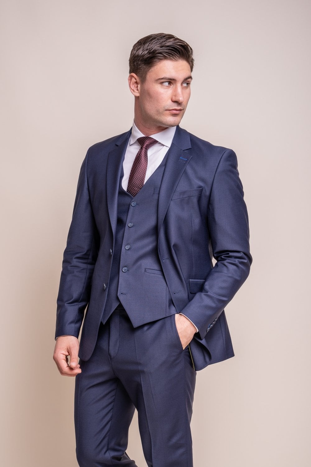 Men's Wool Blend Slim Fit Suit Jacket- BOND