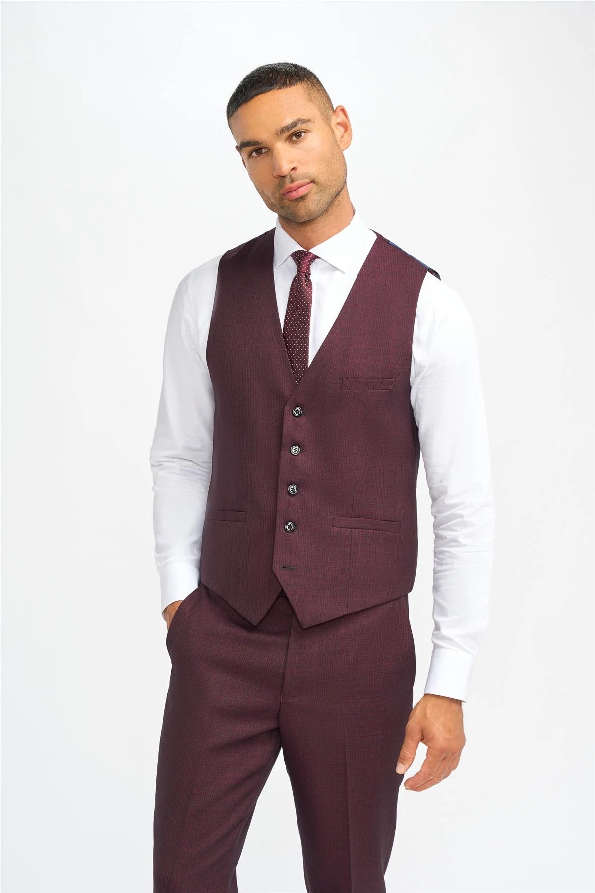 Herren Tweed Check Weste - CARIDI WINE