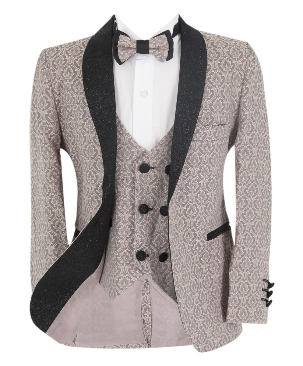 Costume Tuxedo Slim à Motifs pour Garçons - BENJAMIN - Rosy Beige