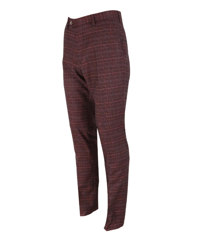 Italian Slim Fit Grey Check Trousers | Buy Online at Moss