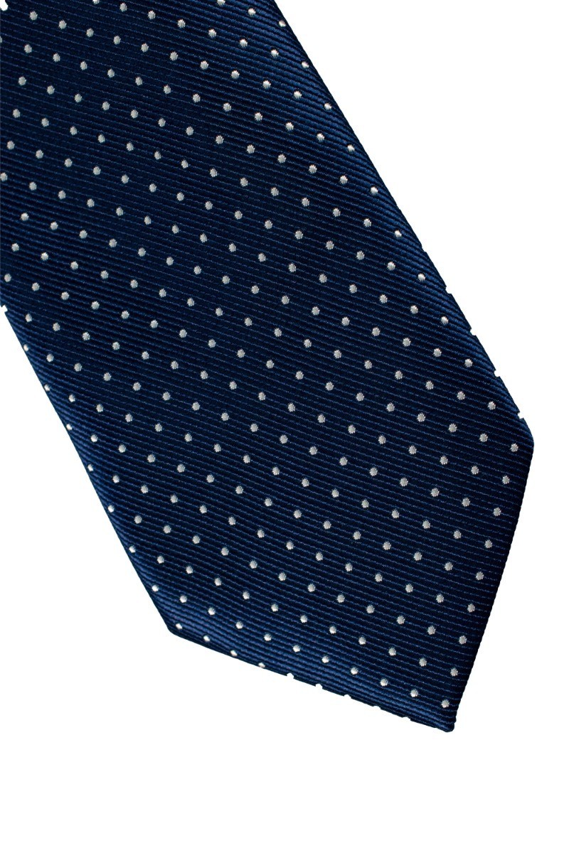 Herren Krawatten-, Taschentuch- und Manschettenknöpfe-Punktmuster-Set - Navy blau