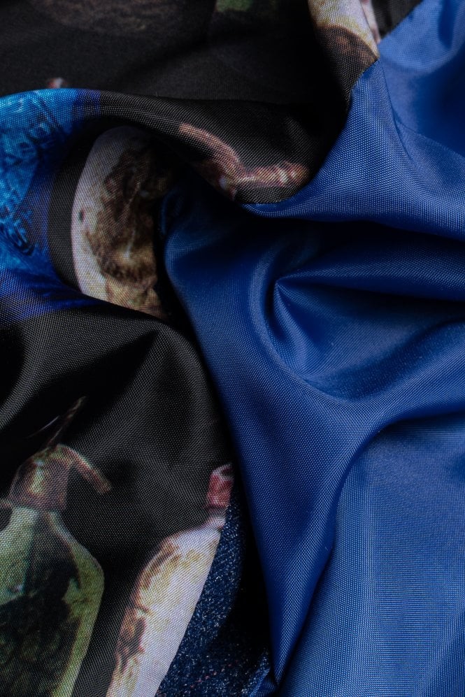 Herren Retro Blaue Slim-Fit Tweed Anzugjacke mit Hahnentrittmuster - KAISER