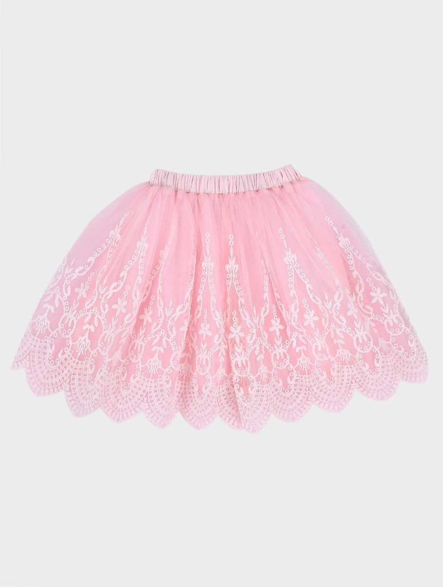 Girls Floral Print Tulle Skirt and T-Shirt Set