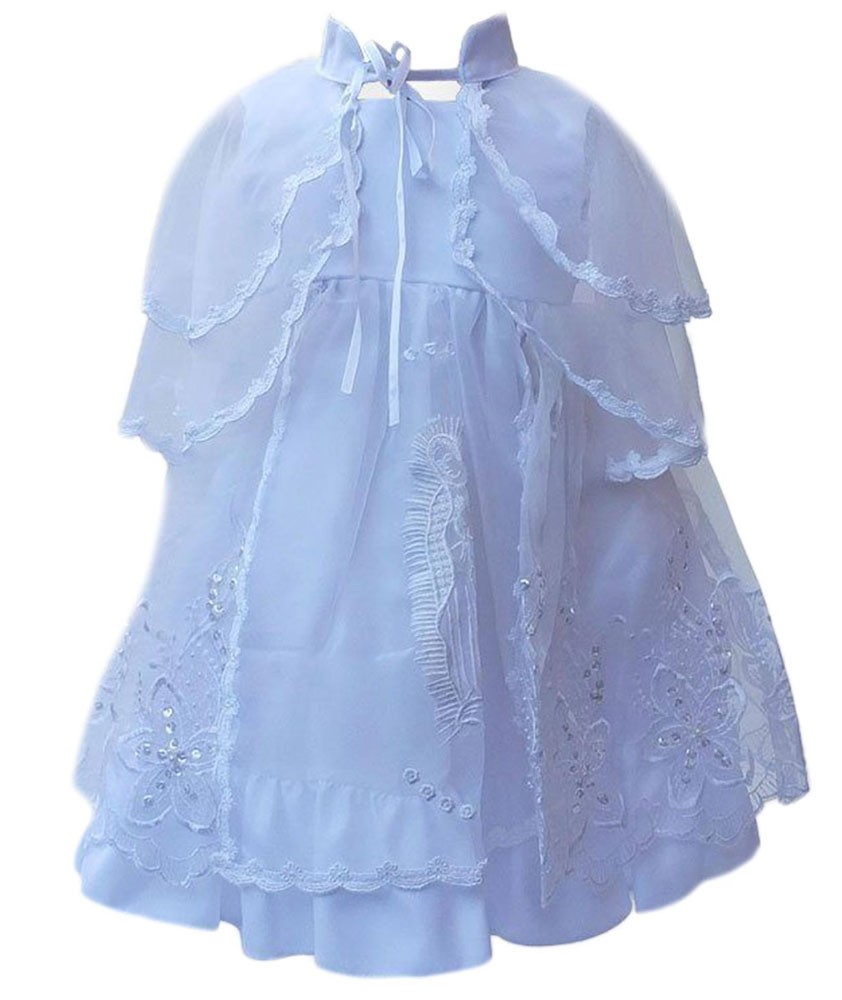 Baby Mädchen Designer besticktes Taufkleid mit Häubchen
