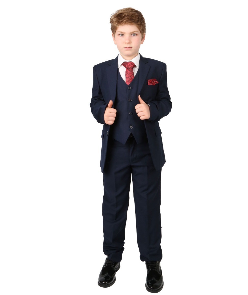 Boys Regular Italian Fit Navy Suit