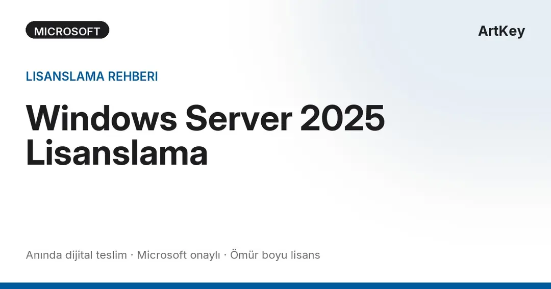 Windows Server 2025 lisanslama modeli Core ve CAL rehberi — ArtKey