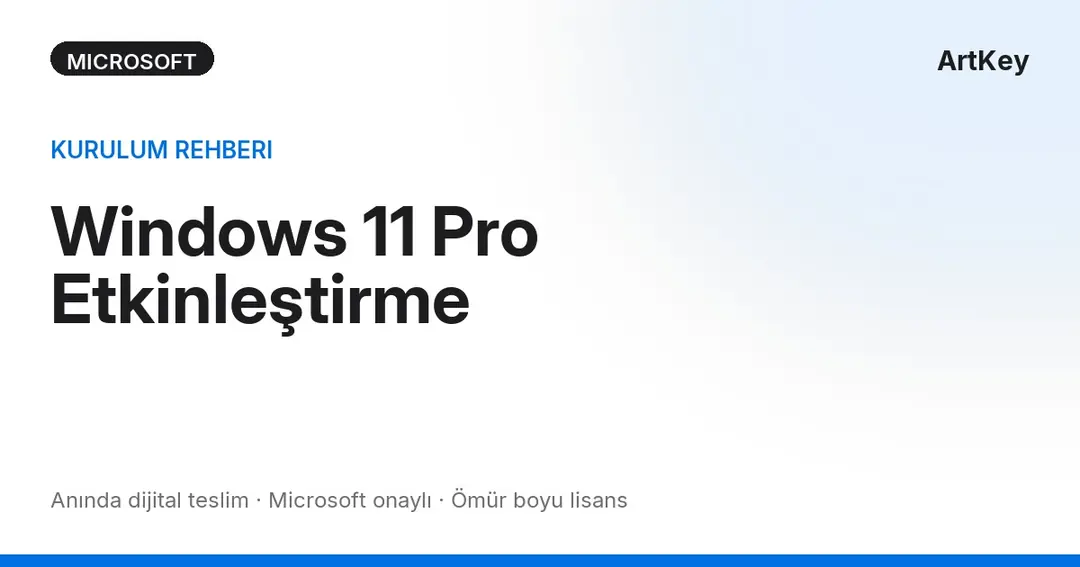 Windows 11 Pro lisansı etkinleştirme adım adım rehberi — ürün anahtarı girme ve aktivasyon ekranı