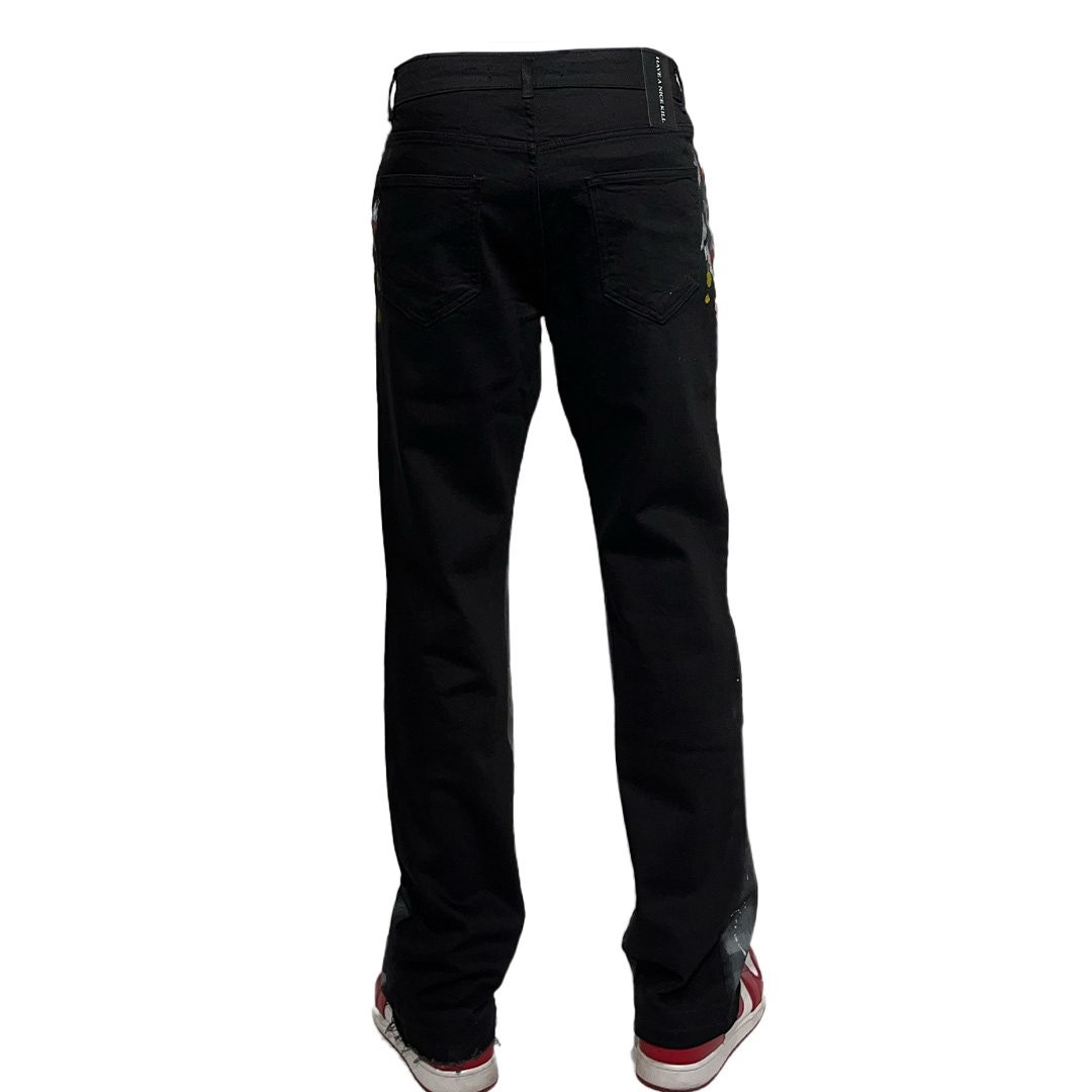 Black Splash Painted HANK Denim